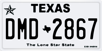 TX license plate DMD2867