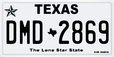TX license plate DMD2869