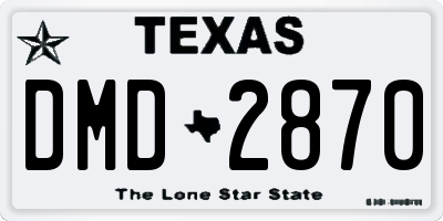 TX license plate DMD2870