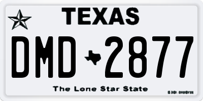 TX license plate DMD2877