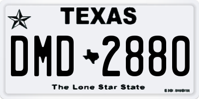 TX license plate DMD2880