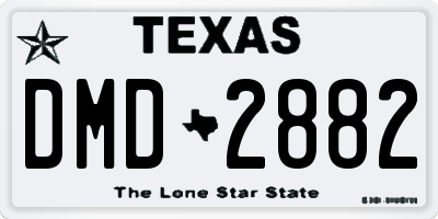 TX license plate DMD2882