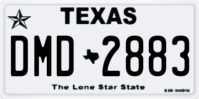 TX license plate DMD2883