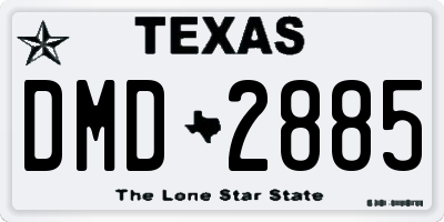 TX license plate DMD2885