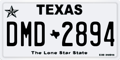 TX license plate DMD2894