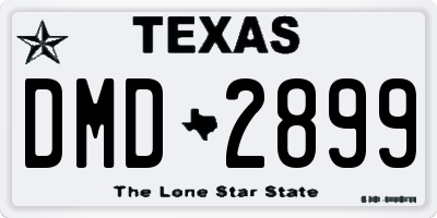 TX license plate DMD2899