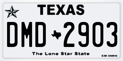 TX license plate DMD2903
