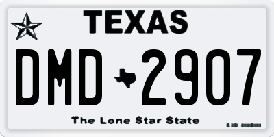 TX license plate DMD2907
