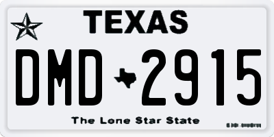 TX license plate DMD2915