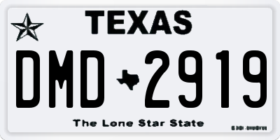 TX license plate DMD2919