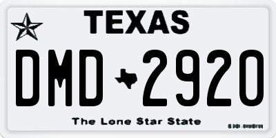 TX license plate DMD2920