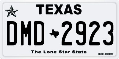 TX license plate DMD2923