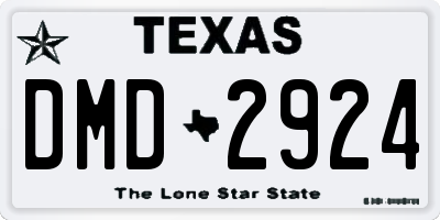 TX license plate DMD2924