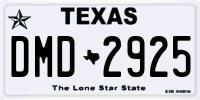 TX license plate DMD2925