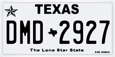 TX license plate DMD2927