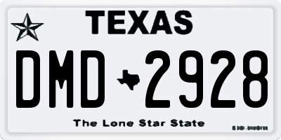 TX license plate DMD2928