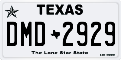 TX license plate DMD2929