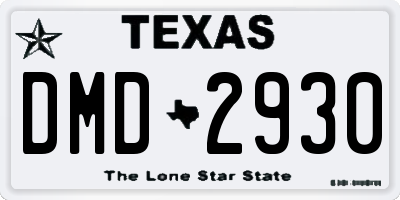 TX license plate DMD2930