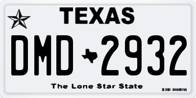 TX license plate DMD2932