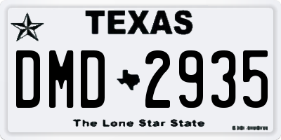 TX license plate DMD2935