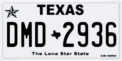 TX license plate DMD2936