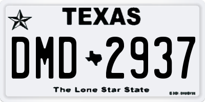 TX license plate DMD2937