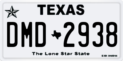 TX license plate DMD2938