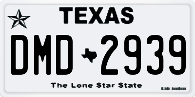 TX license plate DMD2939