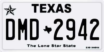 TX license plate DMD2942