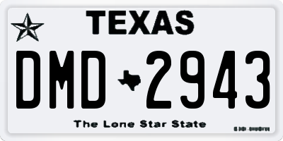 TX license plate DMD2943
