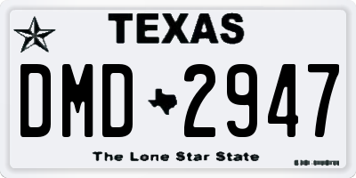 TX license plate DMD2947