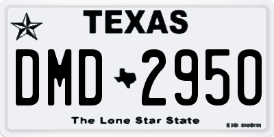 TX license plate DMD2950