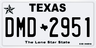 TX license plate DMD2951