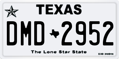 TX license plate DMD2952