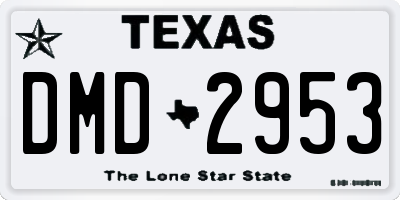 TX license plate DMD2953