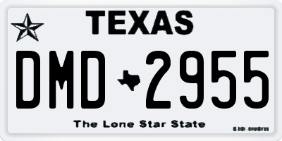 TX license plate DMD2955