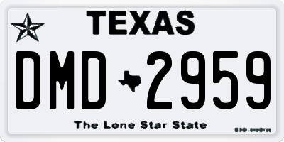 TX license plate DMD2959
