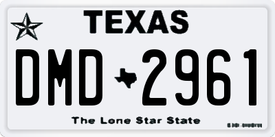 TX license plate DMD2961
