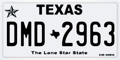 TX license plate DMD2963