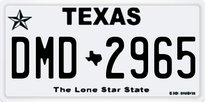 TX license plate DMD2965