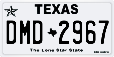 TX license plate DMD2967
