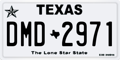 TX license plate DMD2971