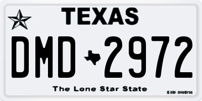 TX license plate DMD2972