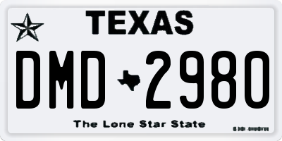 TX license plate DMD2980
