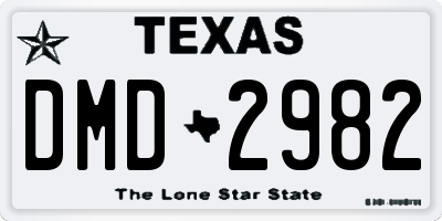 TX license plate DMD2982