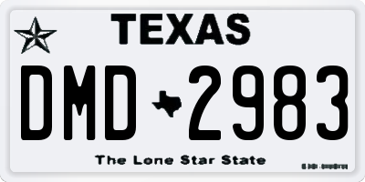 TX license plate DMD2983