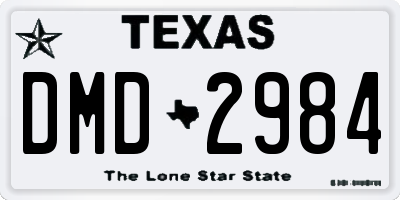TX license plate DMD2984