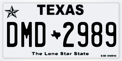 TX license plate DMD2989