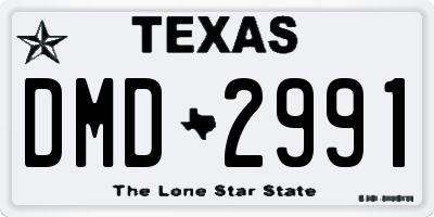 TX license plate DMD2991