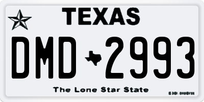 TX license plate DMD2993